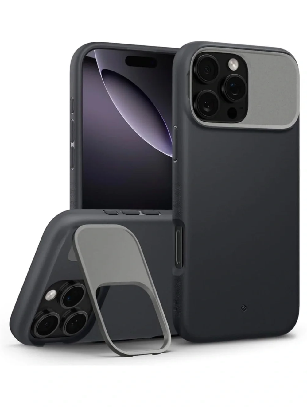 Caseology Mag Kickstand iPhone 16 Pro Max Case Military Grade Black Sesame